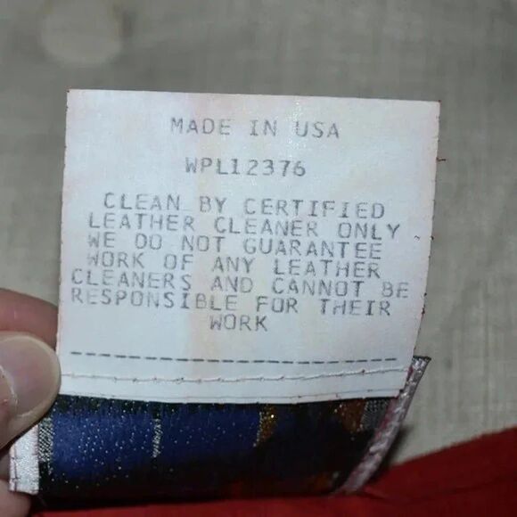 Vintage Pioneer Wear Red Genuine Leather Fringe Bib Shawl Made in USA Cowboy - Picture 7 of 11